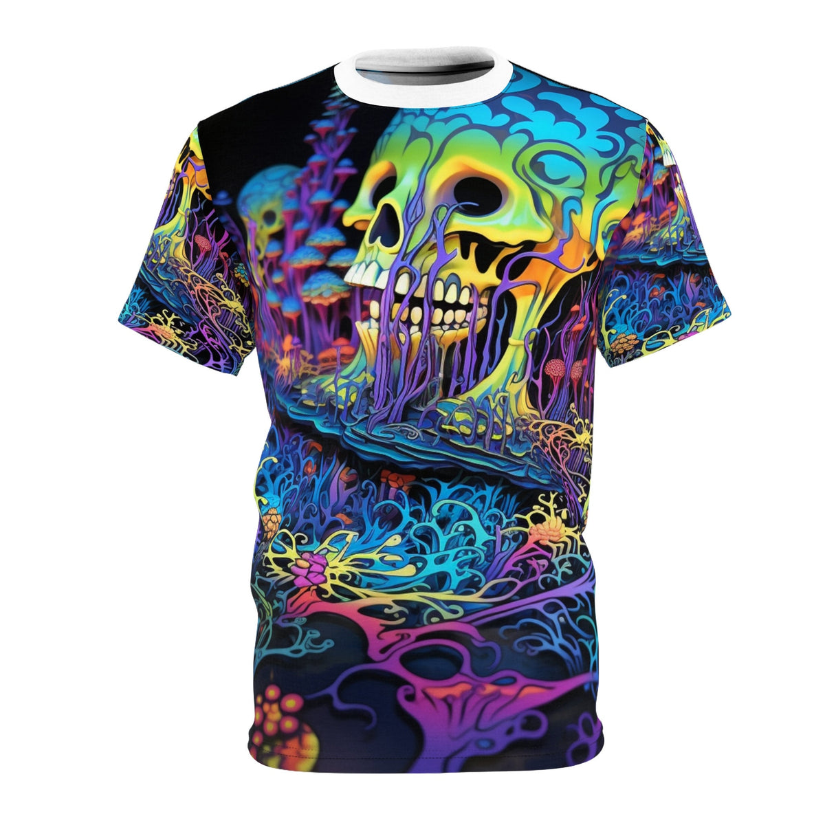 hippieartzone T-Shirt Aurelia VanBraunschweig - Psychedelic Camouflage Tee - Blacklight Reactive Apparel