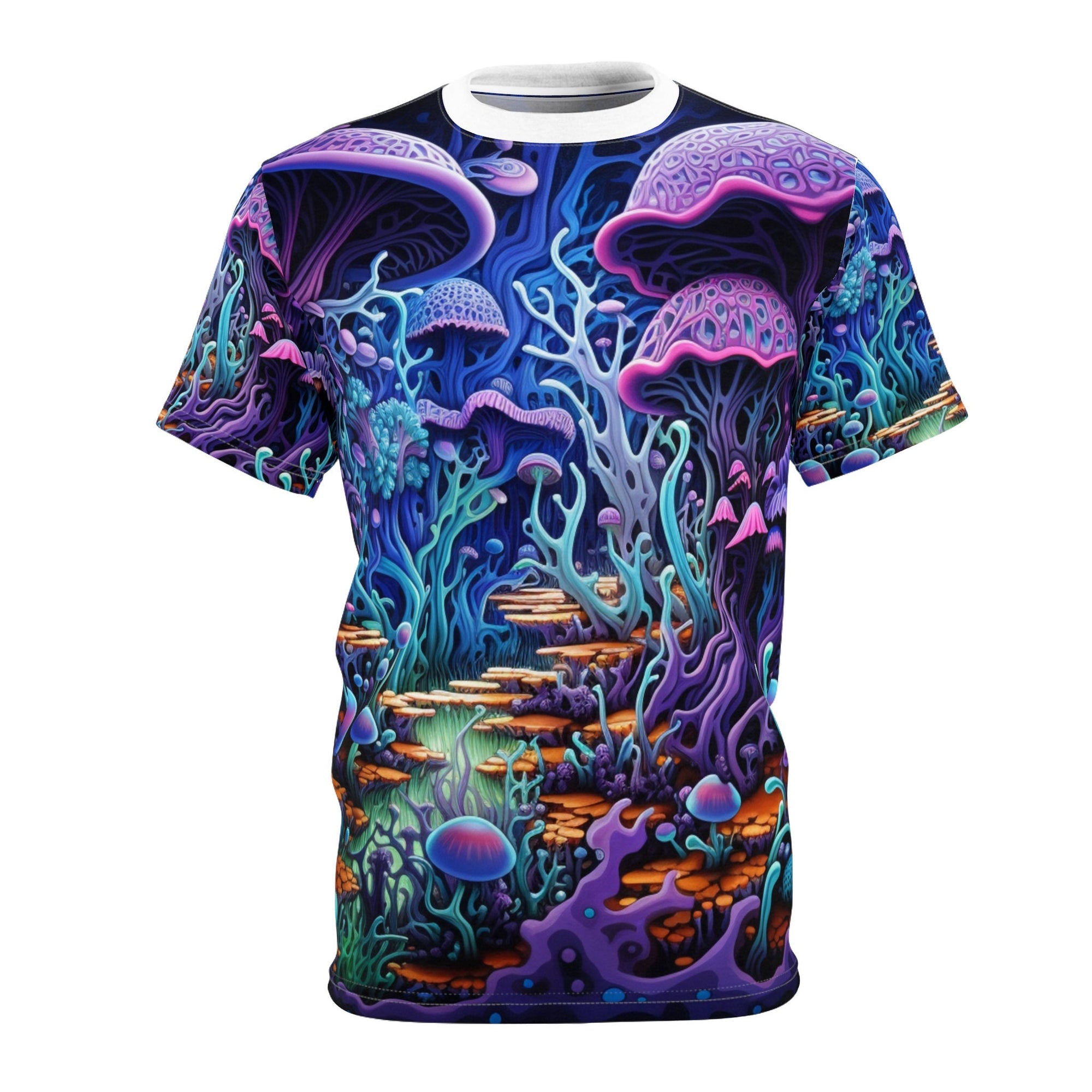 hippieartzone T-Shirt Elizabetta Sforza - Psychedelic Camouflage Tee - Blacklight Reactive Apparel