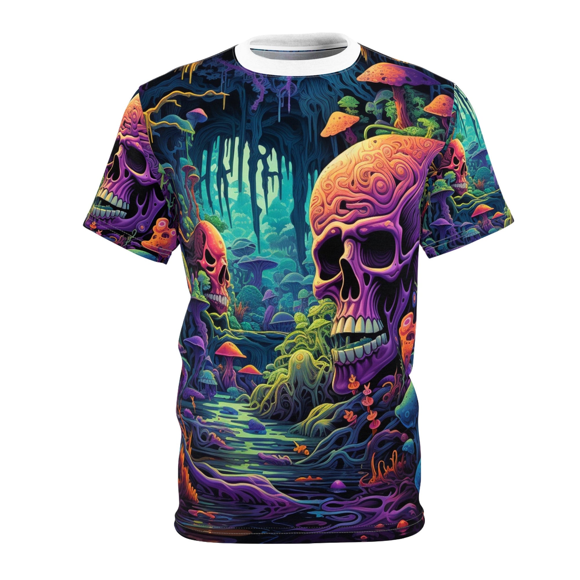 hippieartzone T-Shirt Isabella Crestini - Psychedelic Camouflage Tee - Blacklight Reactive Apparel