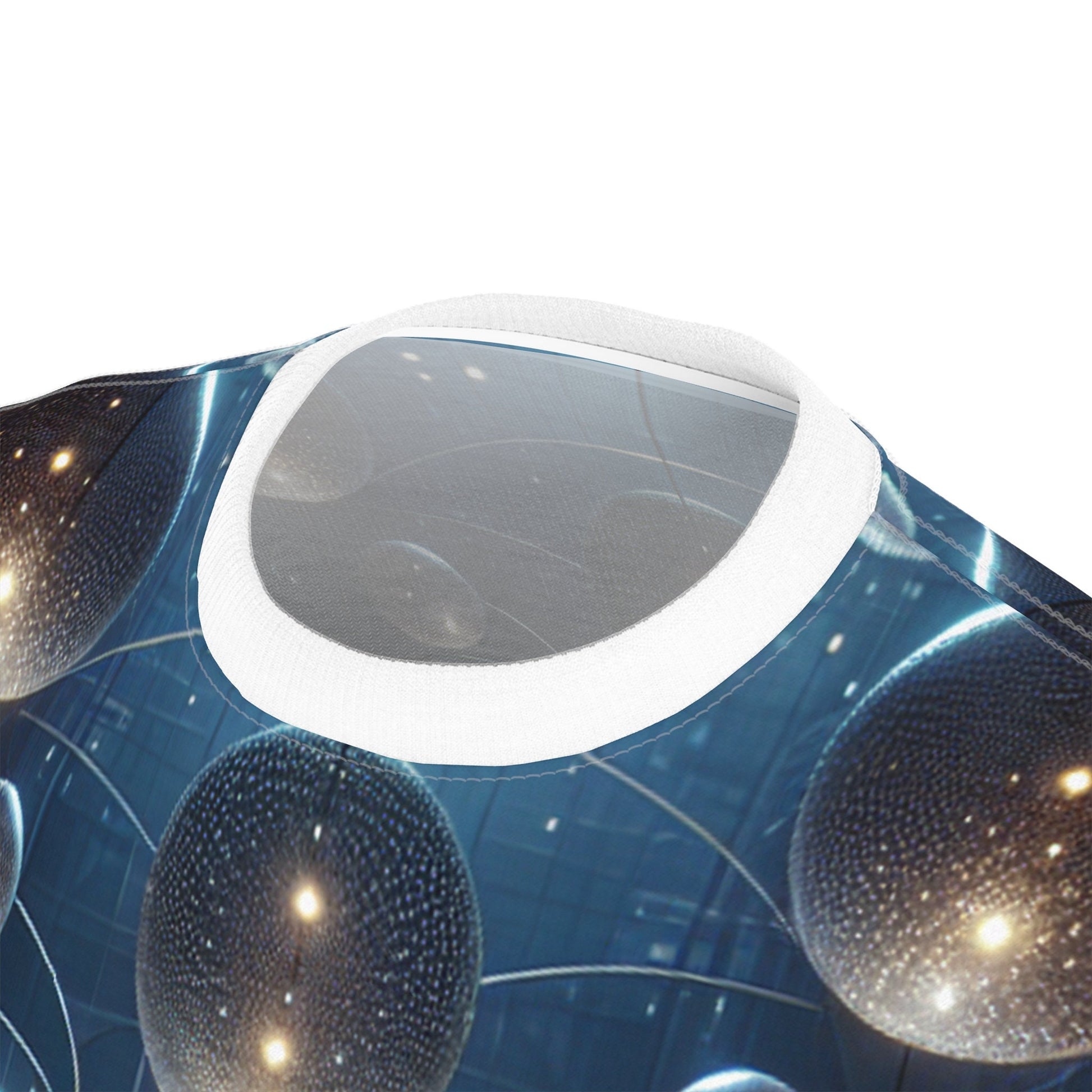 hippieartzone - Glowing Orbs of the Cyberpunk Cosmos T-Shirt: Ethereal Symmetry, High-Definition Photorealism, 3D Render