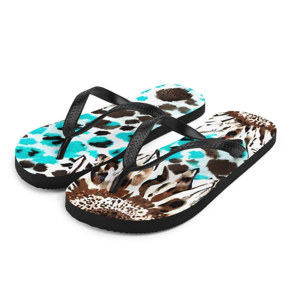 hippieartzone - Sunflower Watercolor Flip-Flops