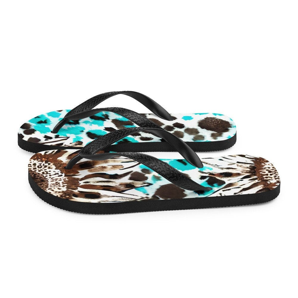 hippieartzone - Sunflower Watercolor Flip-Flops