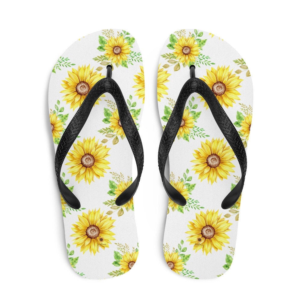 hippieartzone - Sunflowers Flip-Flops