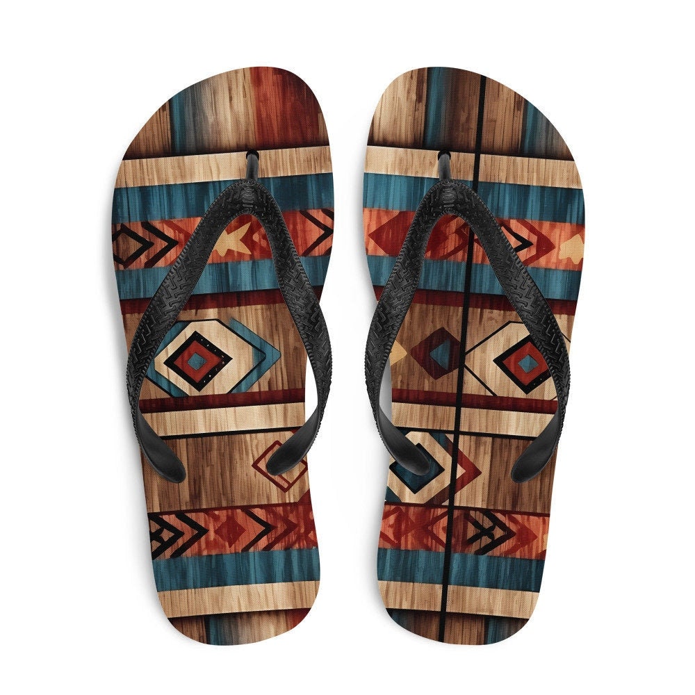 hippieartzone - Aztec Western Flip-Flops
