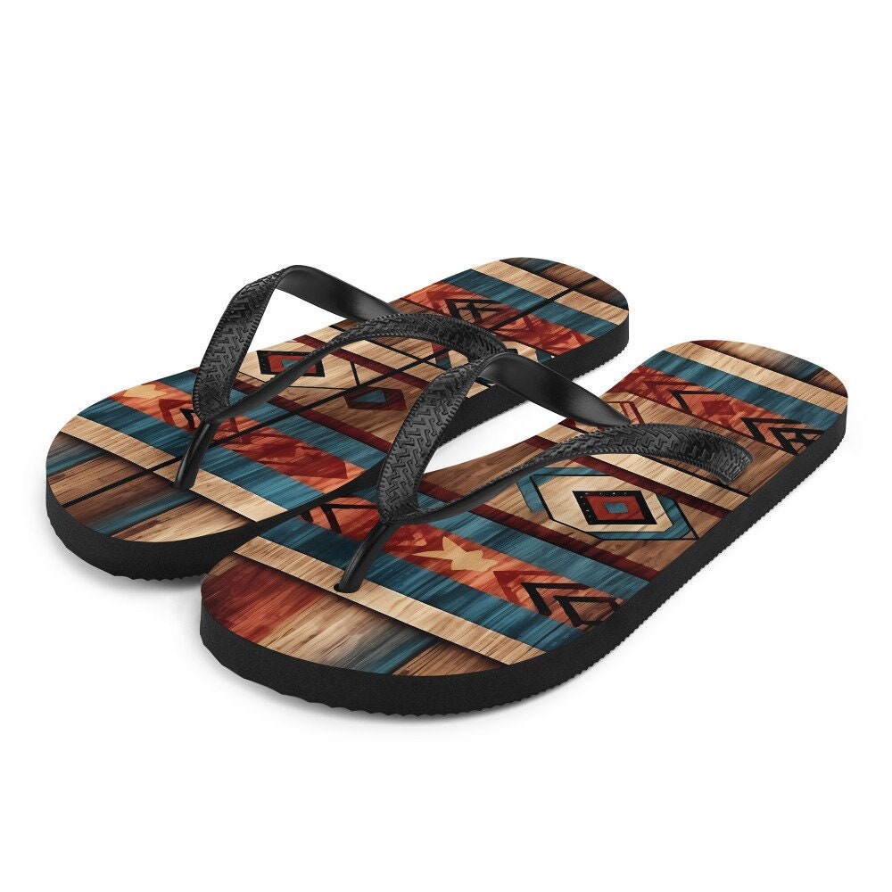 hippieartzone - Aztec Western Flip-Flops