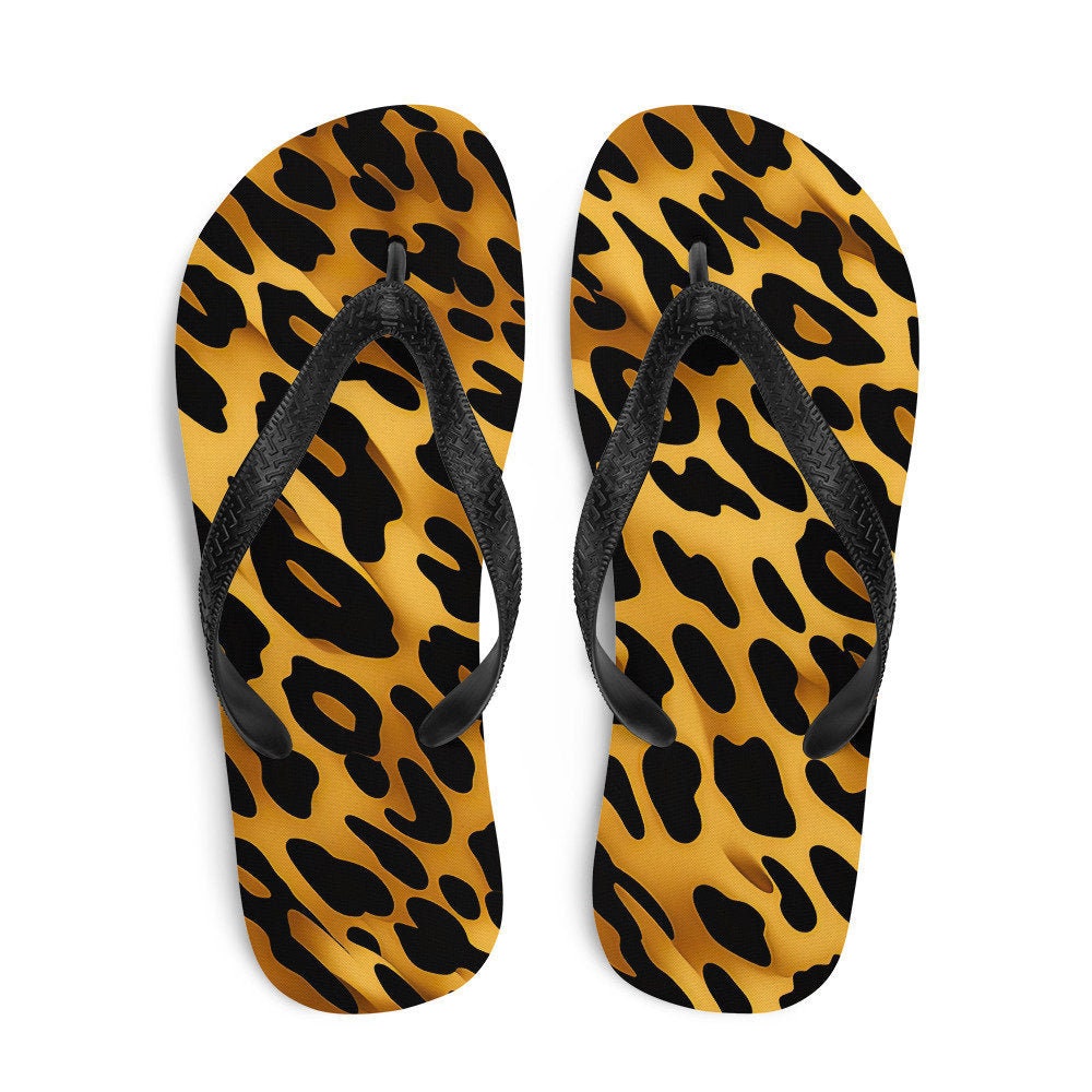 hippieartzone - Leopard Print Flip-Flops