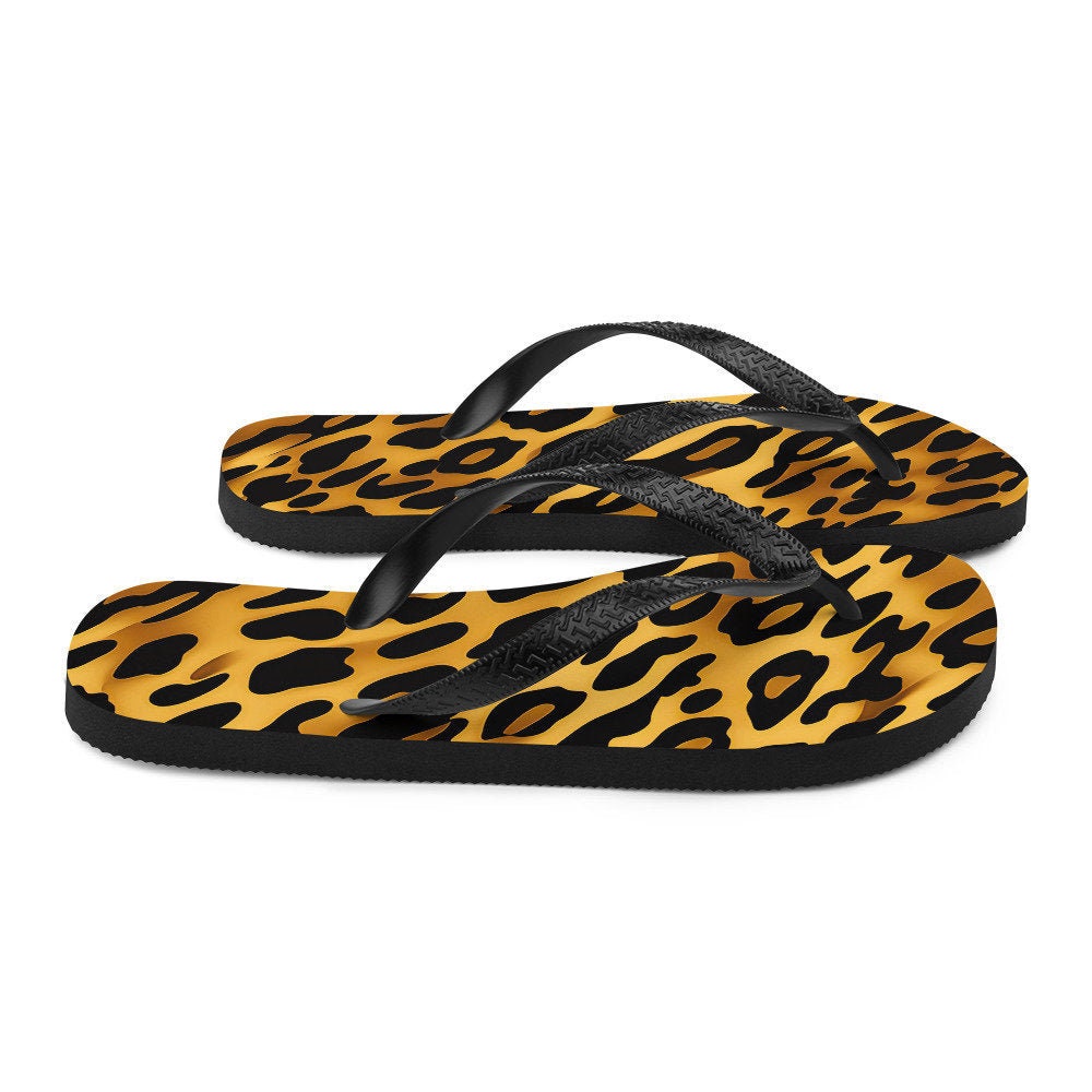 hippieartzone - Leopard Print Flip-Flops