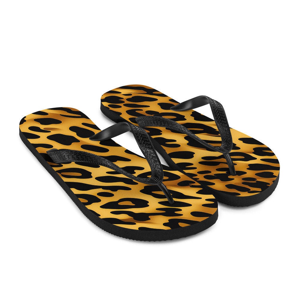hippieartzone - Leopard Print Flip-Flops