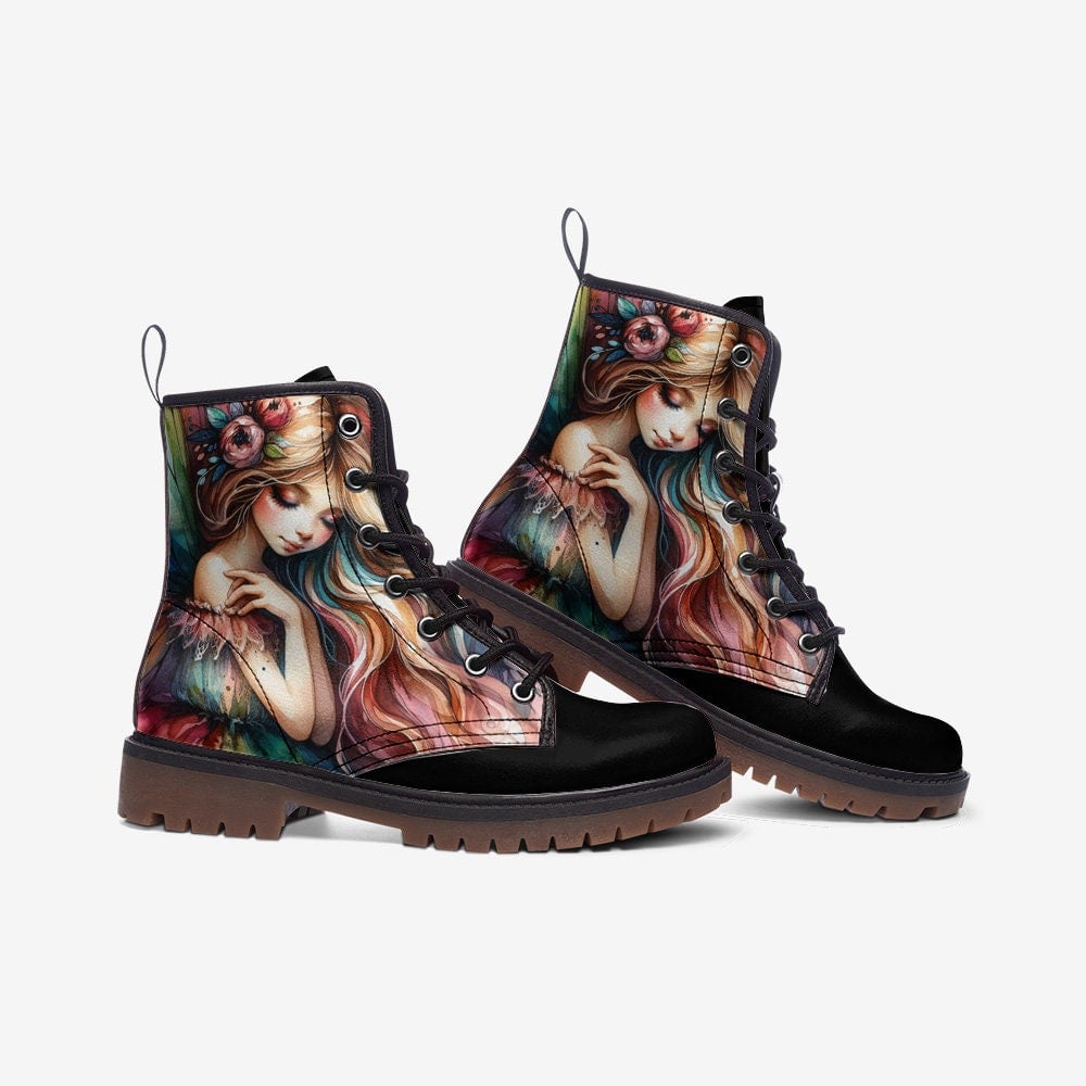 Hippie Art Zone - Blond Fairy Casual Faux Leather Lightweight Boots