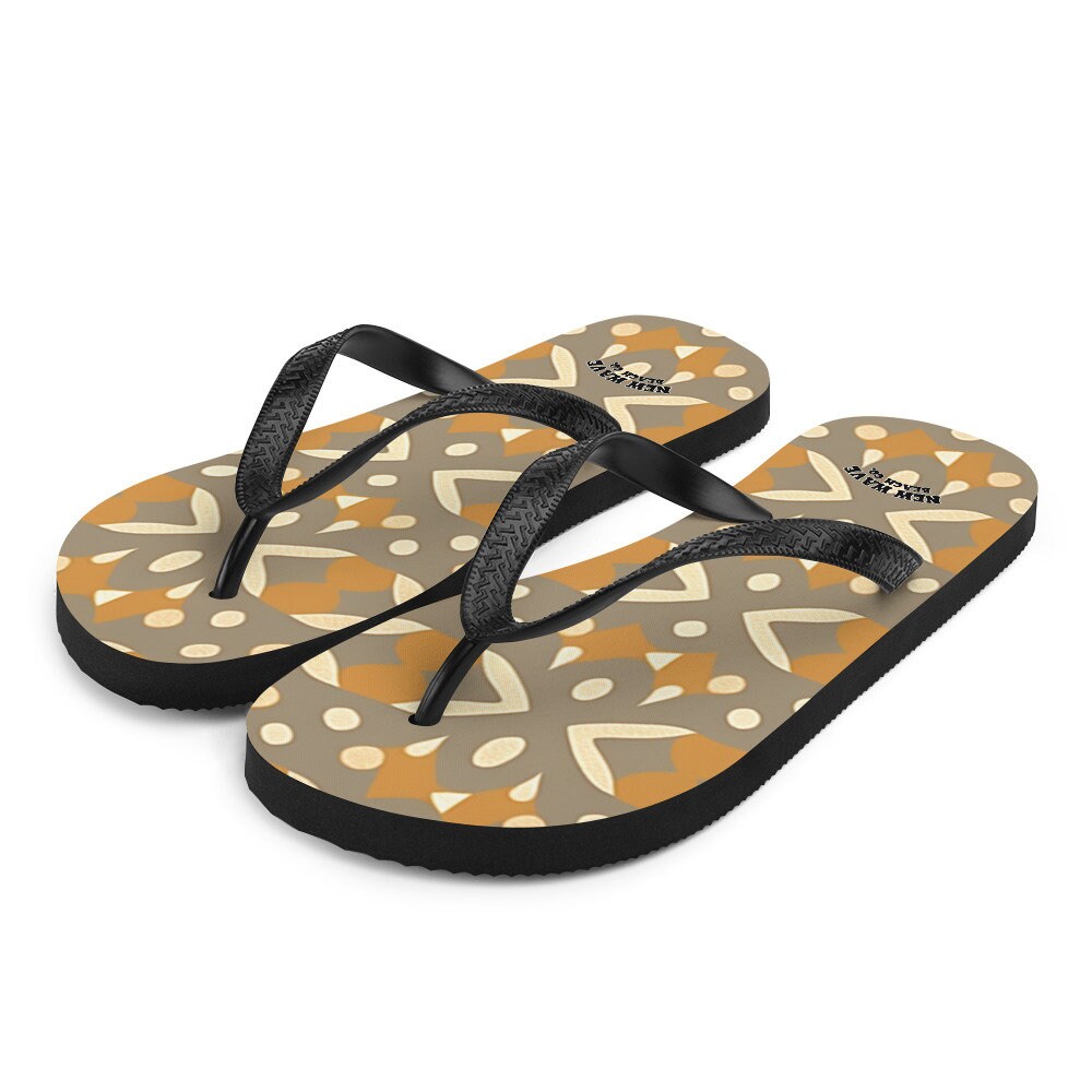 hippieartzone - Tribal Animal Print Retro Vintage Flip Flops Colorful 