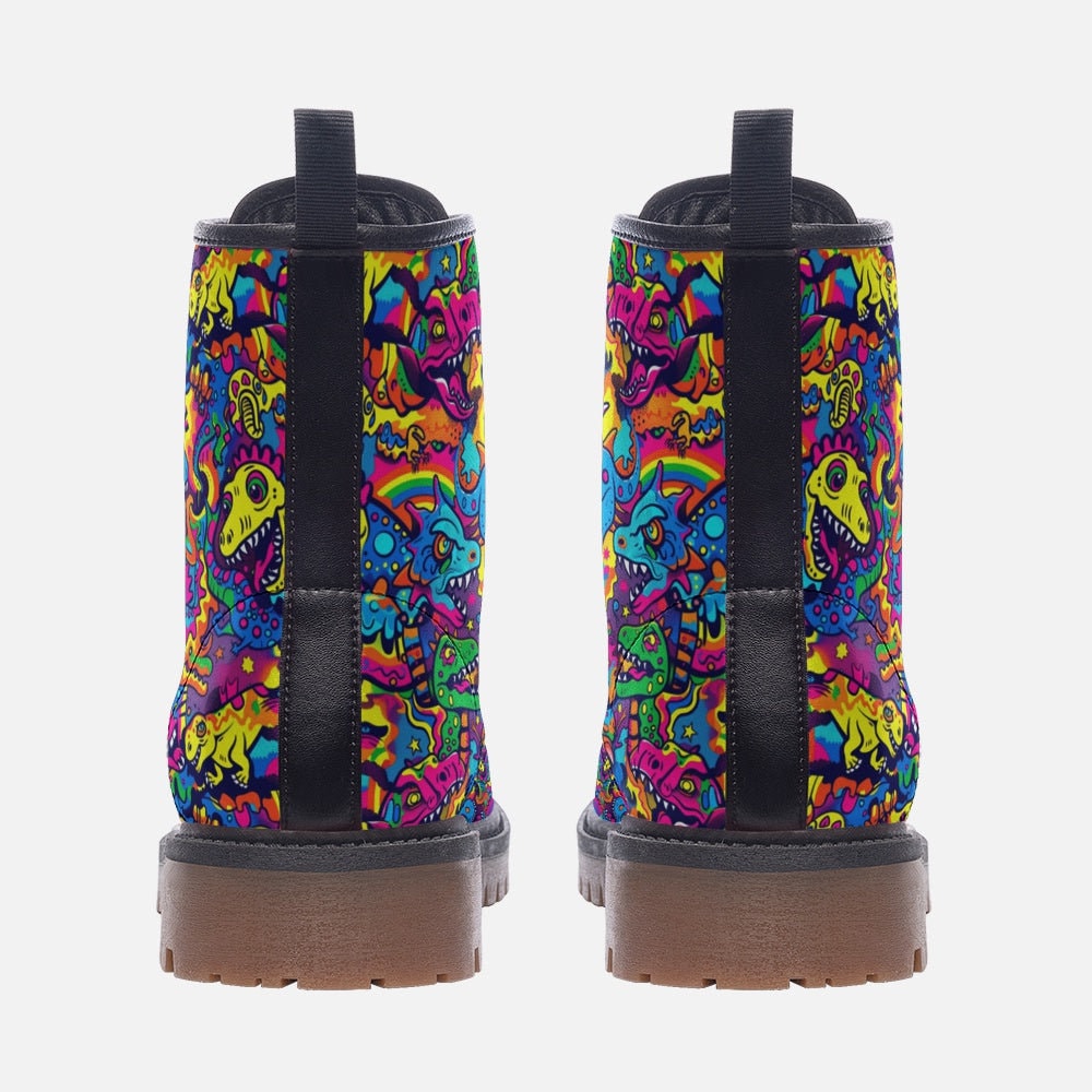 Hippie Art Zone - Scary Pop Dino Vegan Leather Boots