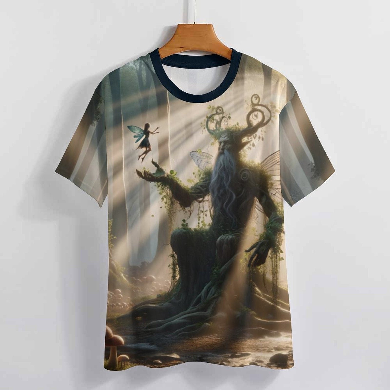 hippieartzone - Faerie Magical T-Shirt, Fairy Fantasy Shirt , Men Fairy Forest Shirt, Vintage Fairy Shirt, Holding Fairy Tee