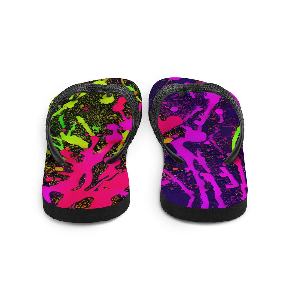 hippieartzone - Neon Ice Flip-Flops