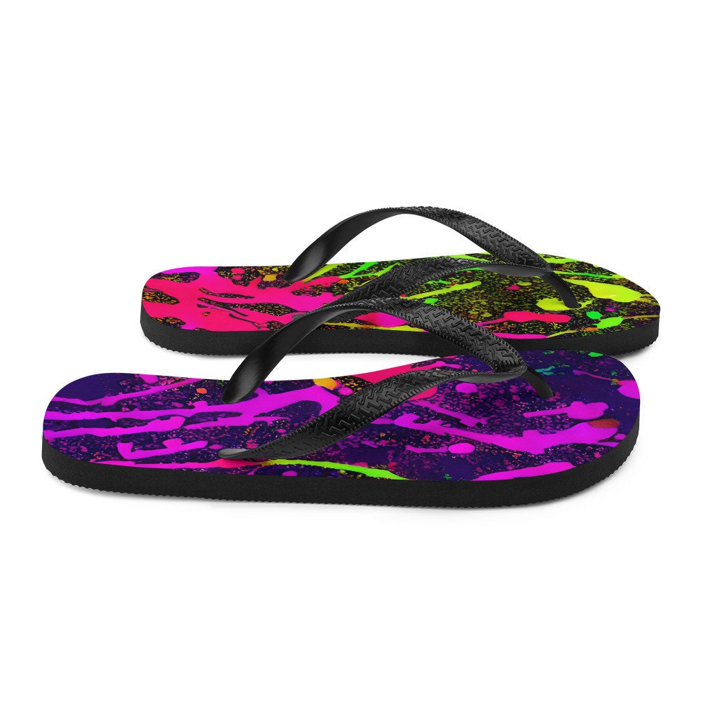 hippieartzone - Neon Ice Flip-Flops