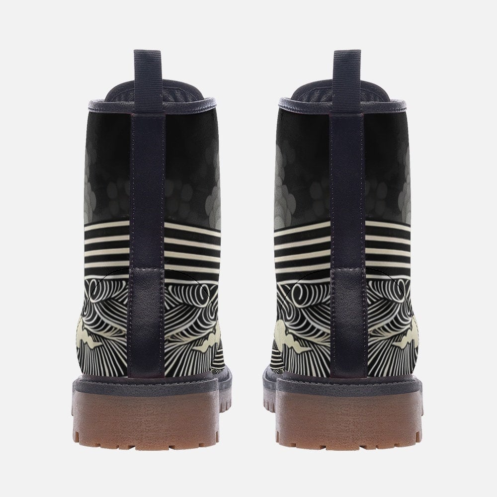 Hippie Art Zone - Activated Art Deco Vegan Leather Boots.