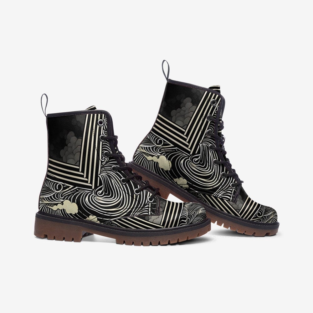 Hippie Art Zone - Activated Art Deco Vegan Leather Boots.