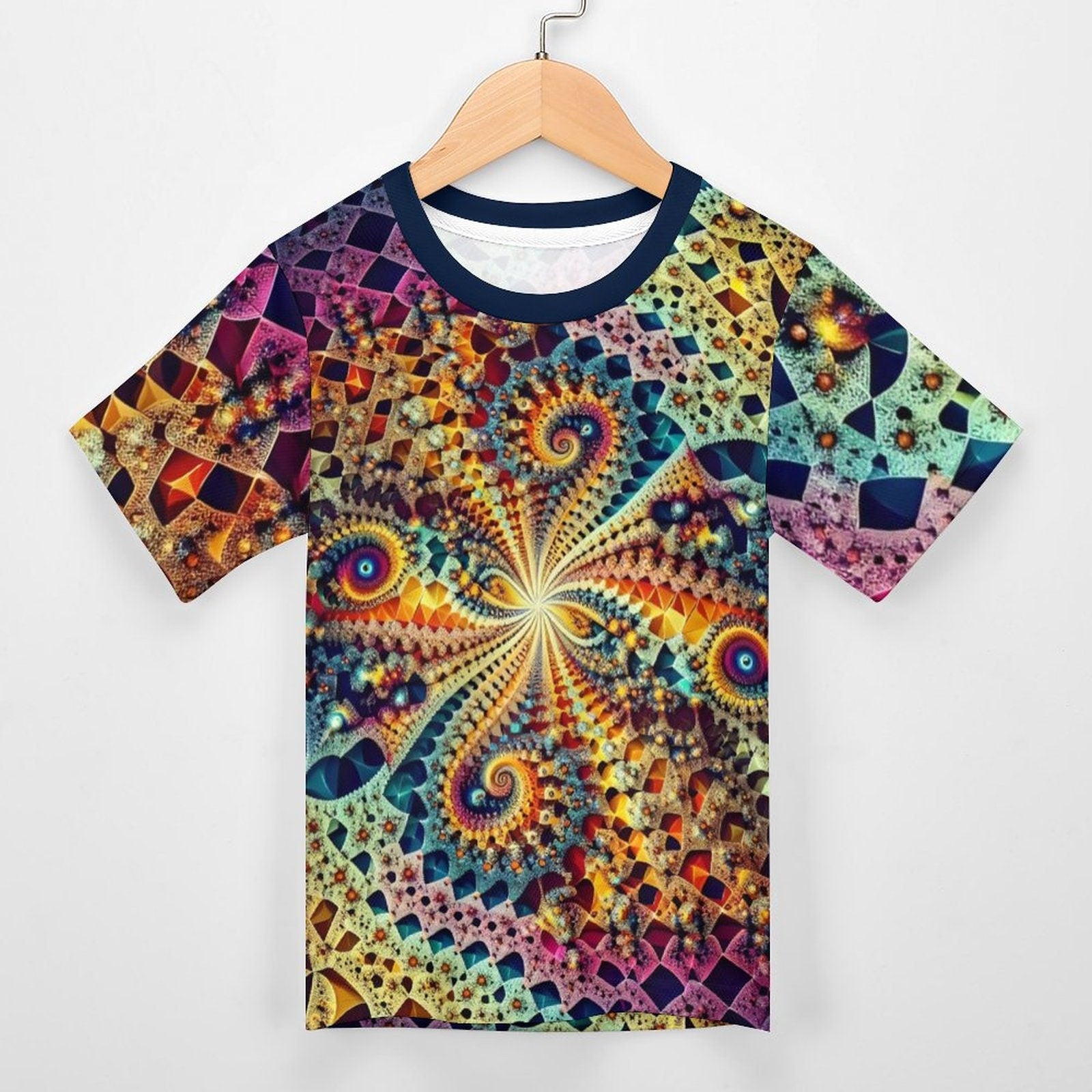 hippieartzone - Kids Fractal T-Shirt for Sale by Swaggy Shirts on Etsy, Festival Clothing, Mandekgrot T-Shirt, Psychedelic Tee, Trippy Shirt, Birthday Gift