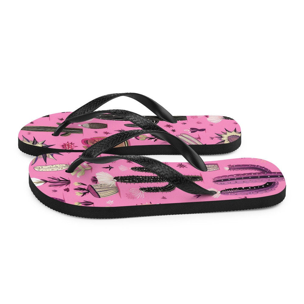 hippieartzone - Pretty in Pink Cactus Flip-Flops