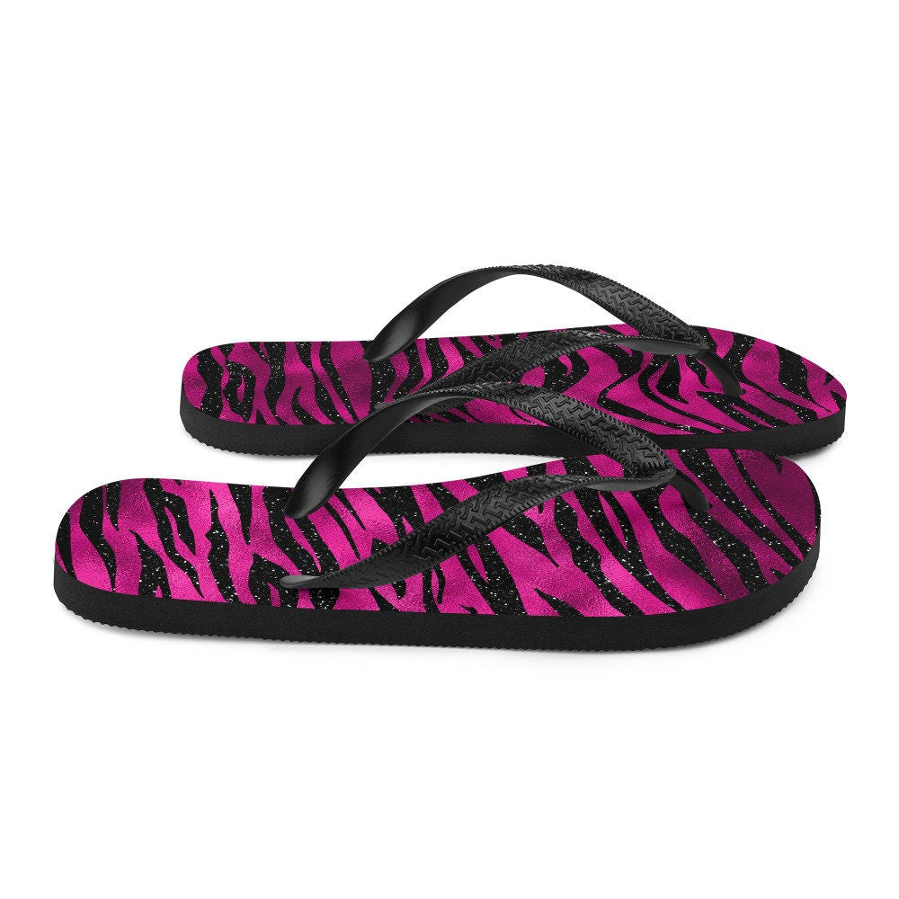 hippieartzone - Boujee Animal Print Flip-Flops