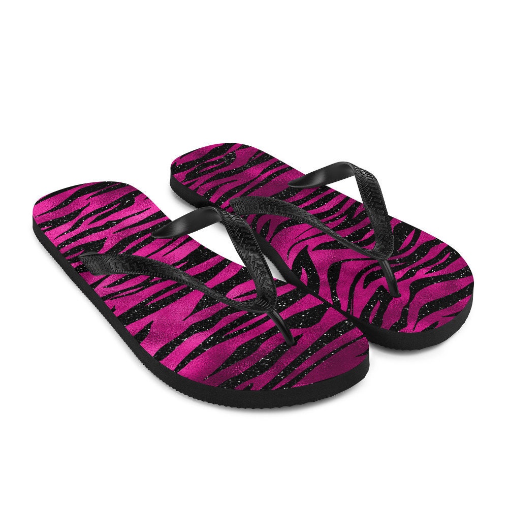 hippieartzone - Boujee Animal Print Flip-Flops
