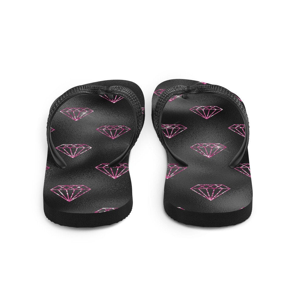 hippieartzone - Hot Pink Diamonds Flip-Flops