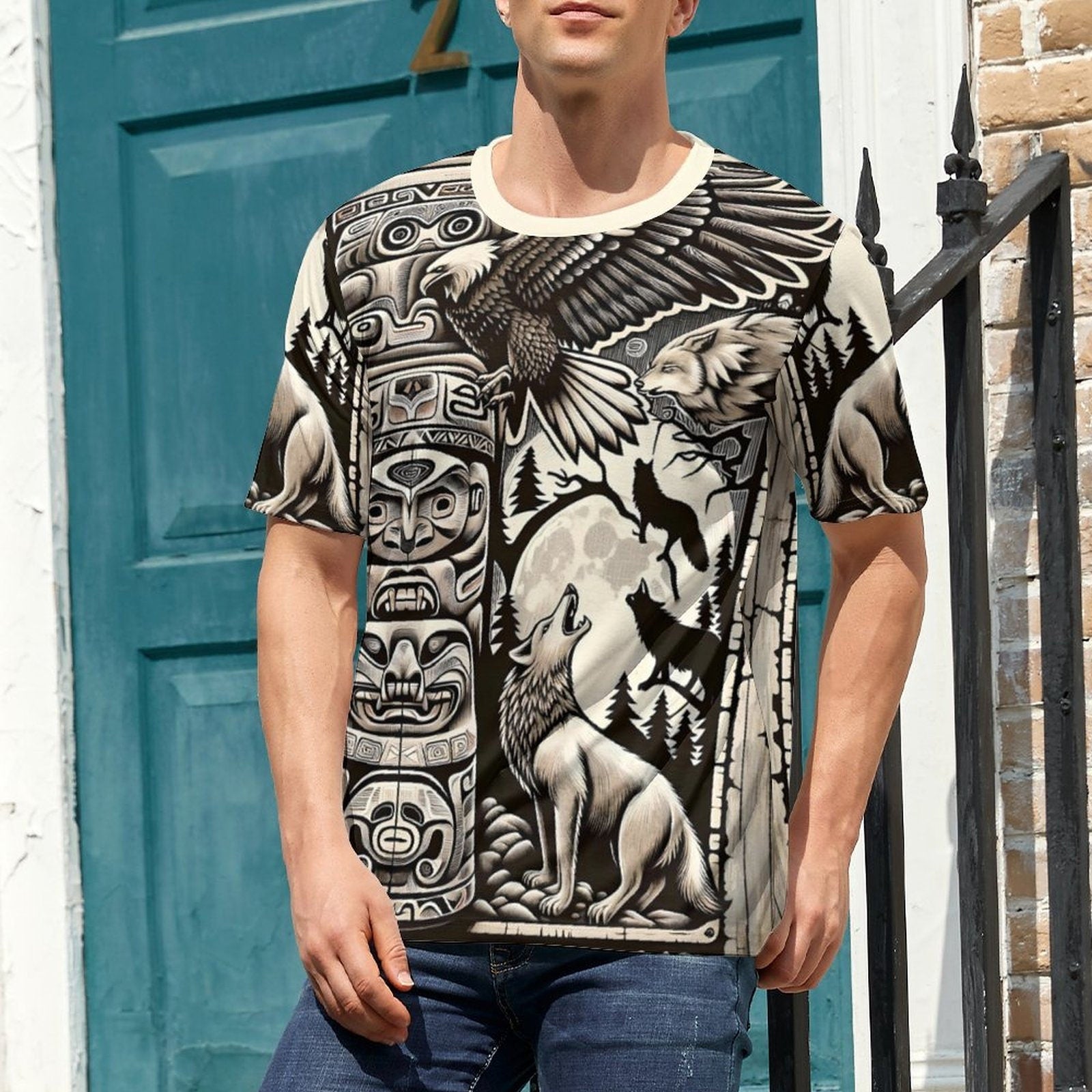 hippieartzone - First Nations T-Shirt for Sale by Swaggy Shirts on Etsy, Native American Tee, Indigenous T-Shirt, Nations Art Shirt, Aboriginal Mens T-Shirt