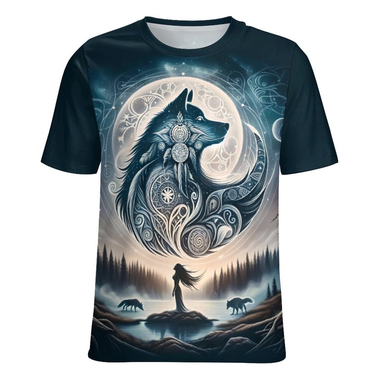 hippieartzone - Sunset Spirit Wolf T-Shirt for Sale by Swaggy Shirt on Etsy, Wolf Spirit Animal Tee, Camping Shirt, Nature Lover Gift, Wildlife Hiking Shirt