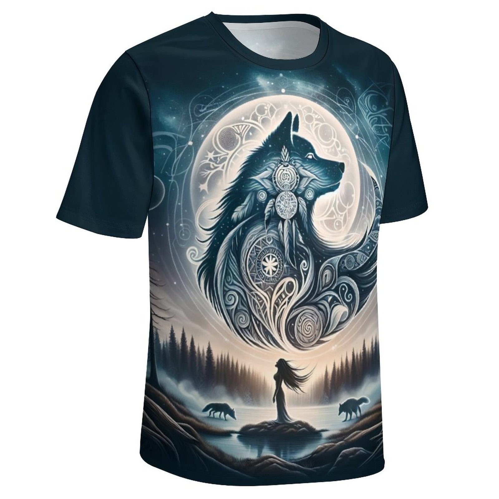 hippieartzone - Sunset Spirit Wolf T-Shirt for Sale by Swaggy Shirt on Etsy, Wolf Spirit Animal Tee, Camping Shirt, Nature Lover Gift, Wildlife Hiking Shirt
