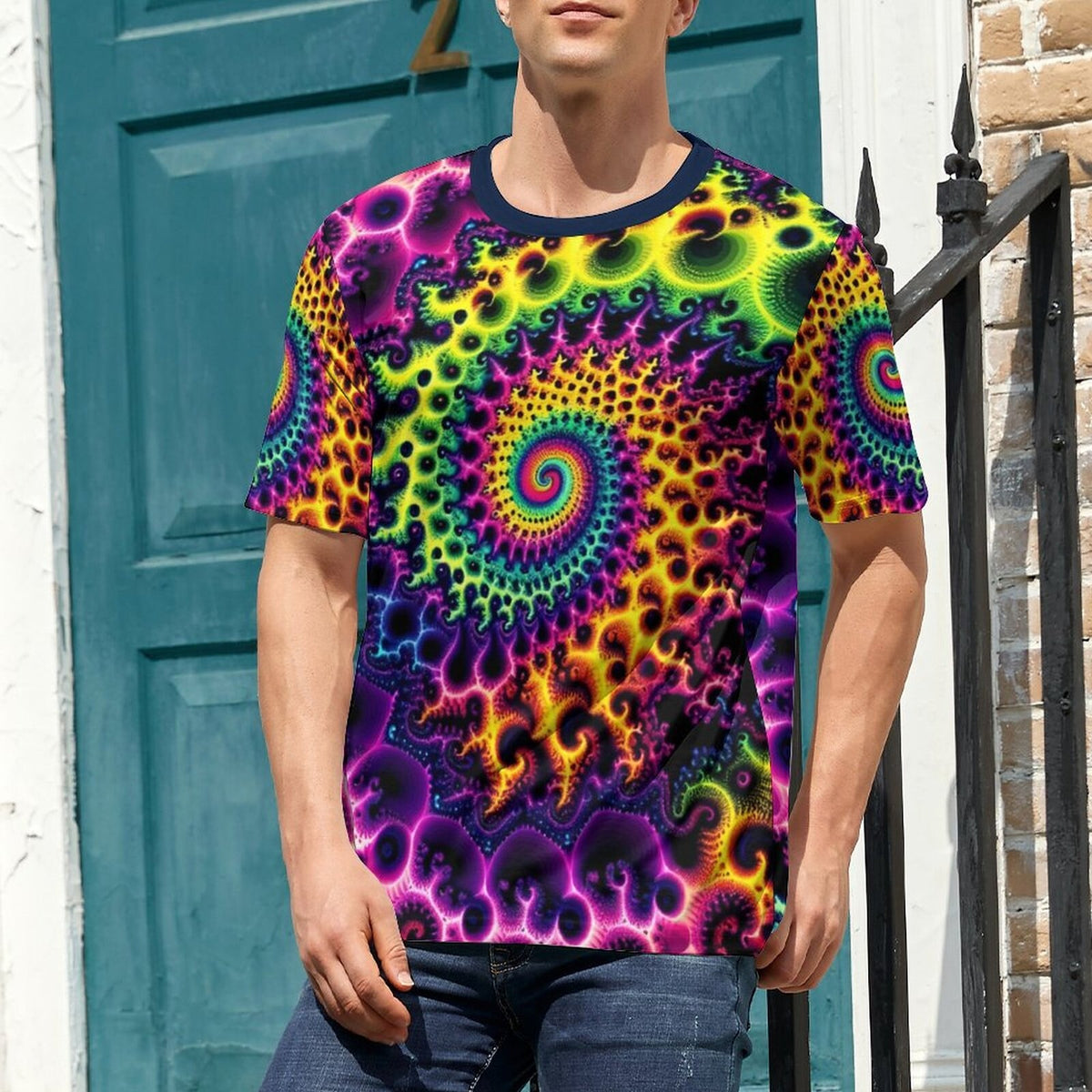 hippieartzone - Trippy Fractal T-Shirt For Sale by Swaggy Shirts on Etsy, Mandekgrot Shirt, Fractal Shirts, Psychedelic Artwork T-Shirt, Festival Clothing