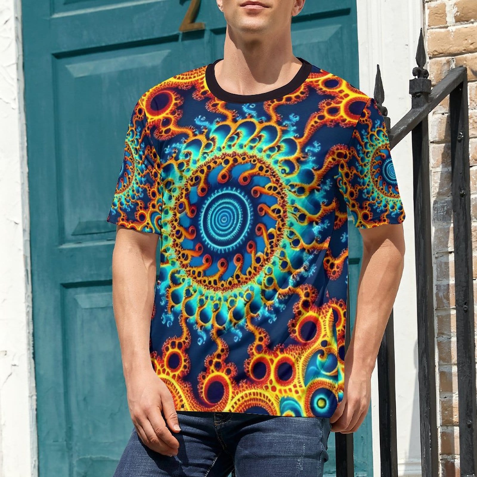 hippieartzone - Funny Fractal Shirt for Sale by Swaggy Shirts on Etsy, Psychedelic T-Shirt, Mandala Set Shirts, Men's Festival Shirt, Fractal Party T-Shirt