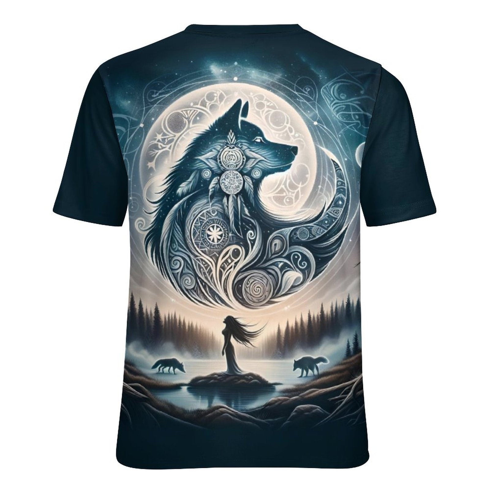 hippieartzone - Sunset Spirit Wolf T-Shirt for Sale by Swaggy Shirt on Etsy, Wolf Spirit Animal Tee, Camping Shirt, Nature Lover Gift, Wildlife Hiking Shirt