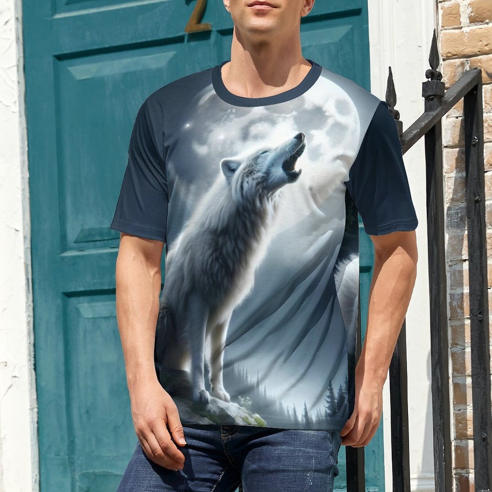 hippieartzone - Spirit Wolf T-Shirt for Sale by Swaggy Shirts on Etsy, Animal Lover Shirt, Wolf Graphics T-Shirt, Wolf Spirit Animal Tee, Wolf Lovers Gifts