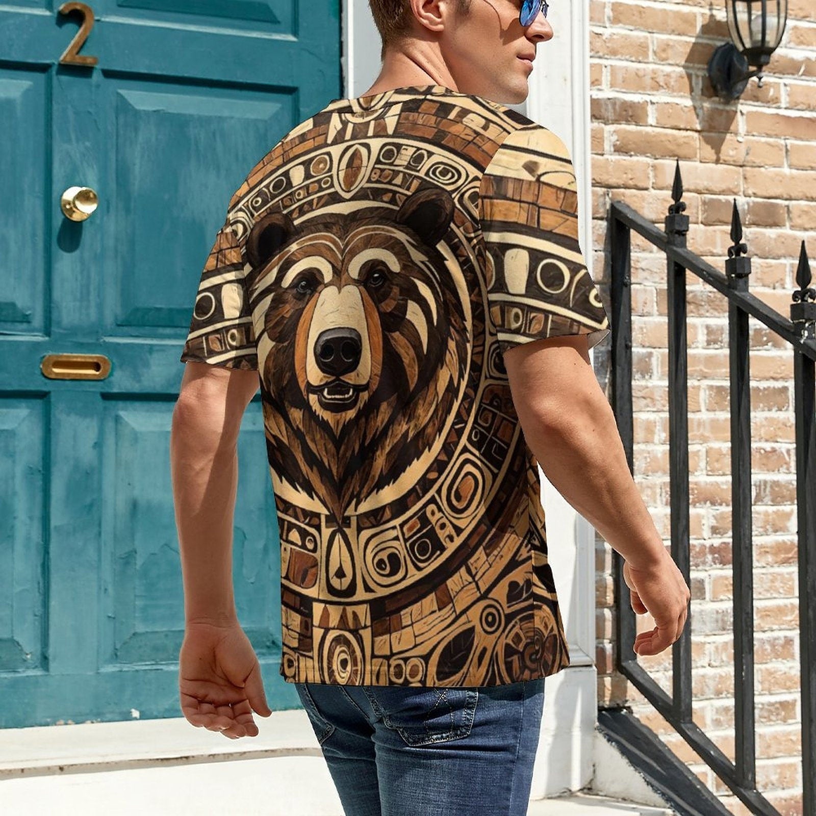hippieartzone - Native Bear T-Shirt for Sale by Swaggy Shirt on Etsy, American Bear Shirt, Bear Spirit Animal T-Shirt, Bear Graphic Tee, Gift for Bear Lover