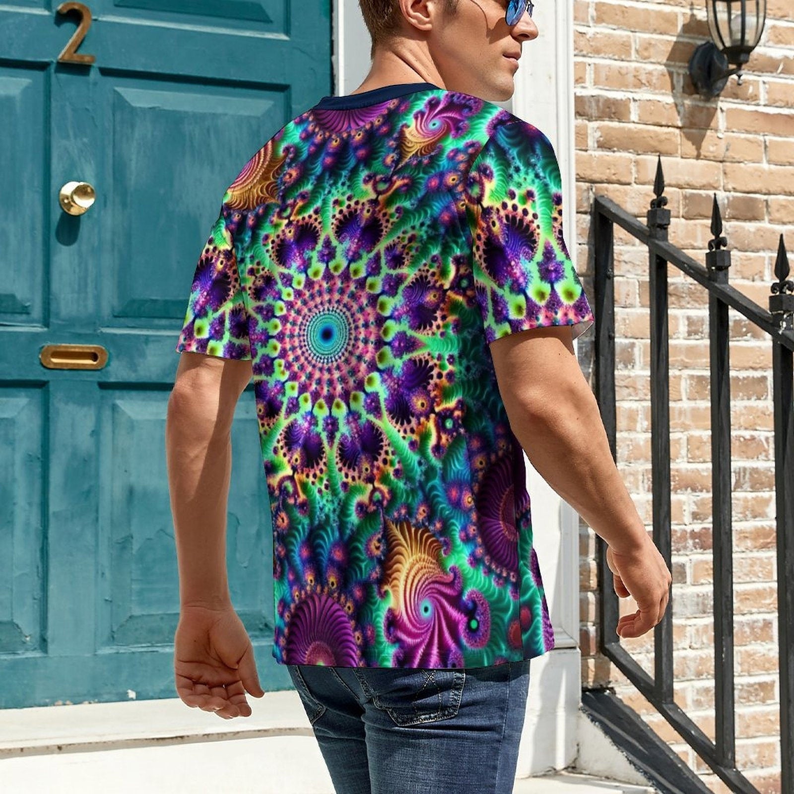 hippieartzone - Fractal T-Shirt, Cool Fractal Shirt for Sale by Swaggy Shirt on Etsy, Funky Trippy Apparel, Psychedelic T-Shirt, Festival Clothing, Dad Gift