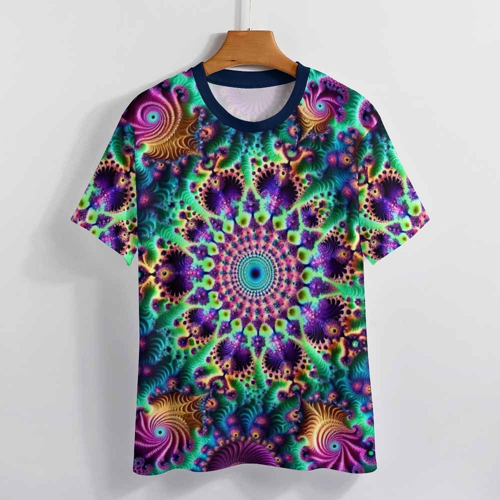 hippieartzone - Fractal T-Shirt, Cool Fractal Shirt for Sale by Swaggy Shirt on Etsy, Funky Trippy Apparel, Psychedelic T-Shirt, Festival Clothing, Dad Gift