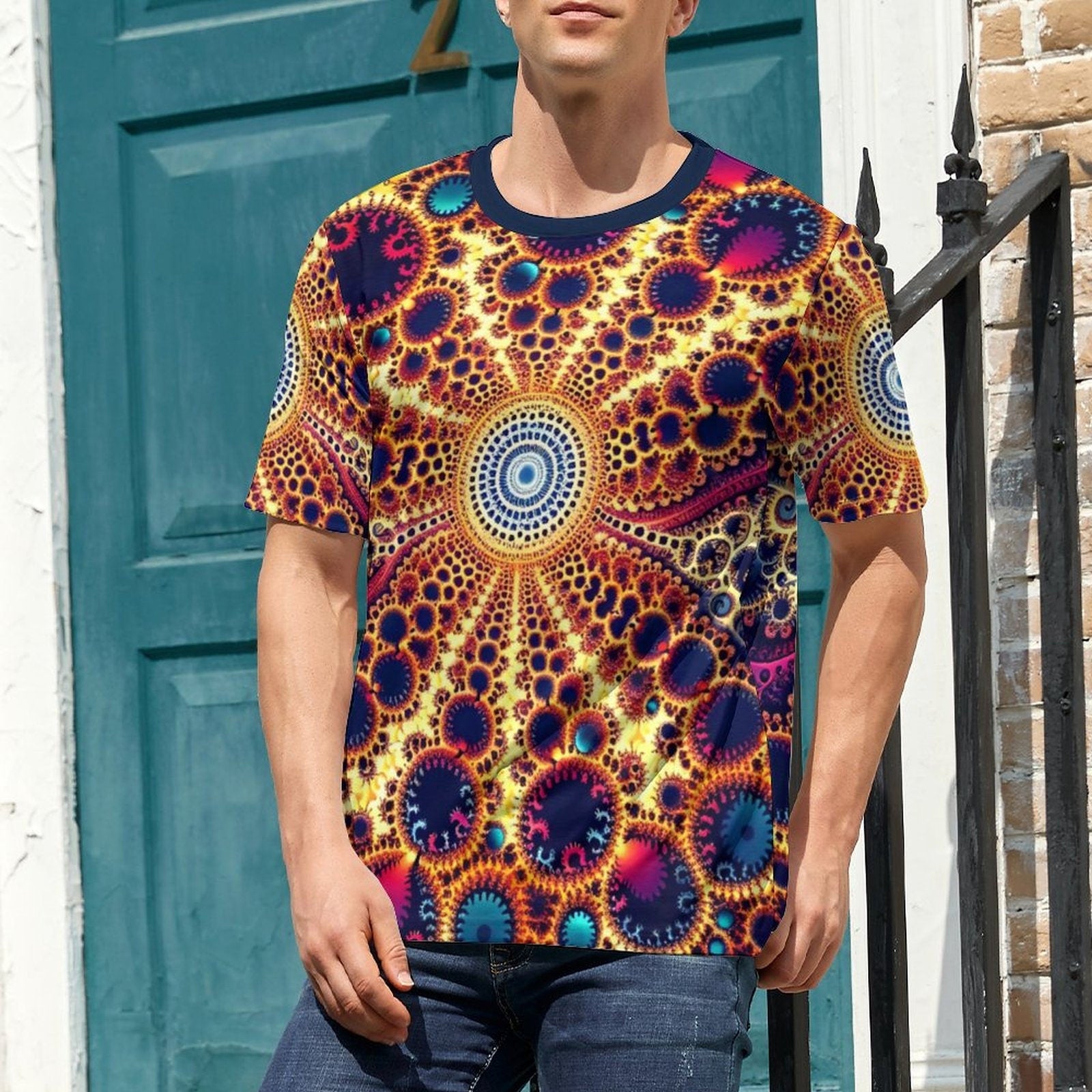hippieartzone - Epic Fractal Shirt For Sale by Swaggy Shirt on Etsy, Psychedelic T-shirt, Mandala Art shirt, Funky Trippy Clothing, Mens Festival Shirt Gift