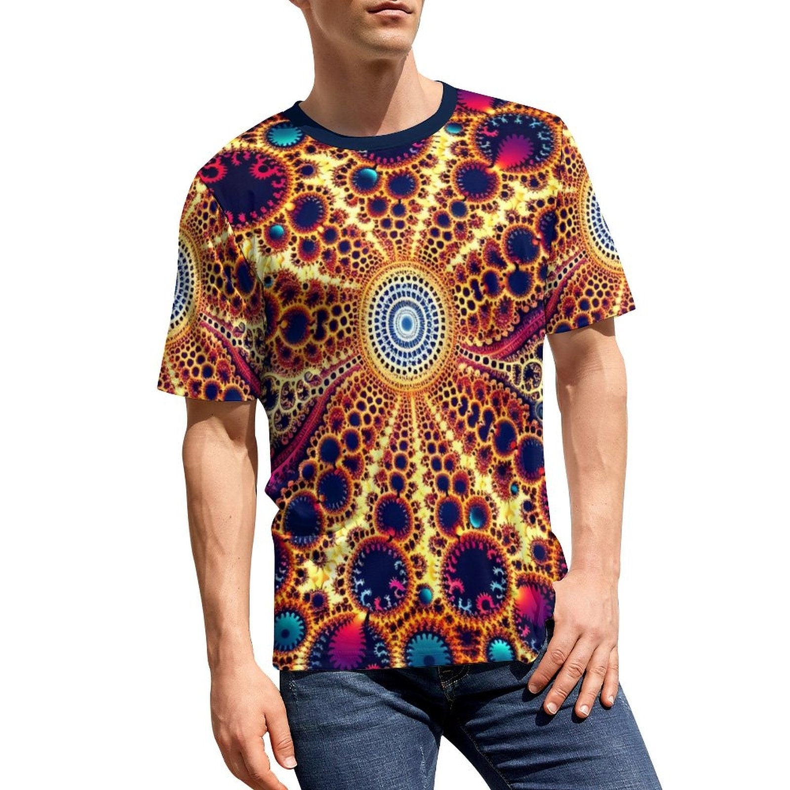 hippieartzone - Epic Fractal Shirt For Sale by Swaggy Shirt on Etsy, Psychedelic T-shirt, Mandala Art shirt, Funky Trippy Clothing, Mens Festival Shirt Gift