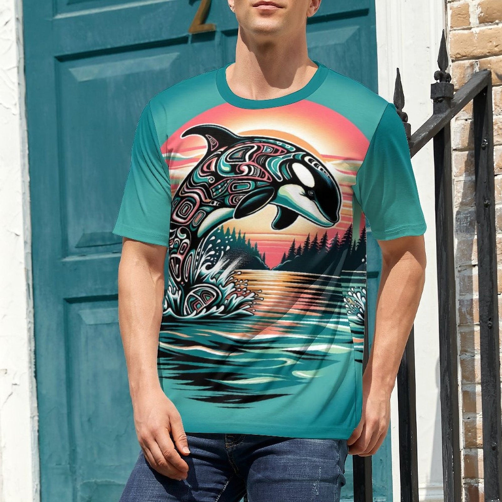 hippieartzone - Native Orca Whale T-Shirt for Sale by Swaggy Shirt on Etsy, First Nations Tee, Native American Shirt, Indigenous T-Shirt, Father's Day Gifts