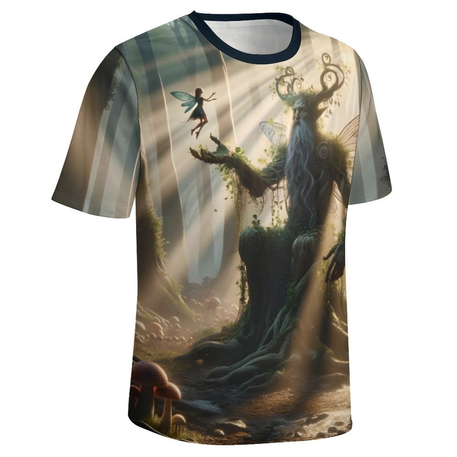 hippieartzone - Faerie Magical T-Shirt, Fairy Fantasy Shirt , Men Fairy Forest Shirt, Vintage Fairy Shirt, Holding Fairy Tee