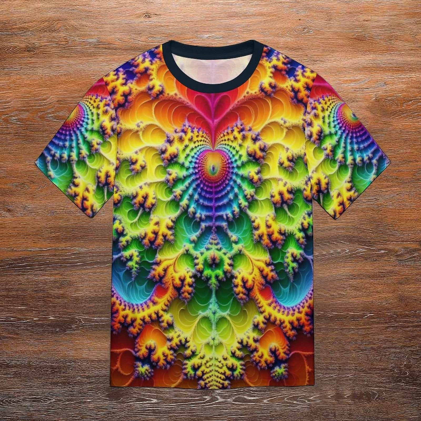hippieartzone - Heart Fractal Party T-Shirt for Sale by Swaggy Shirts on Etsy, Mandekgrot Set Shirt, Trippy Shirts, Men's Rave Clothing, Psychedelic T-Shirt