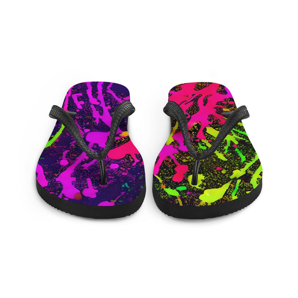 hippieartzone - Neon Ice Flip-Flops