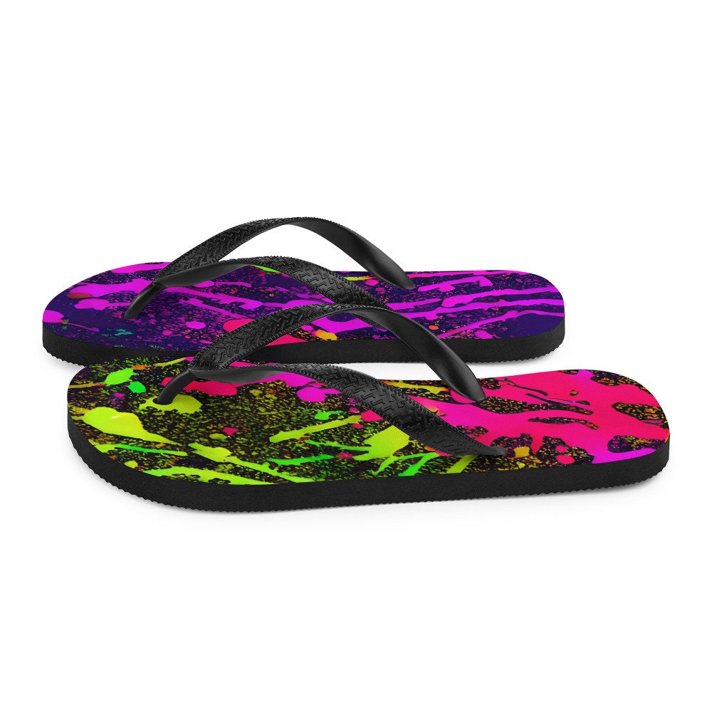 hippieartzone - Neon Ice Flip-Flops