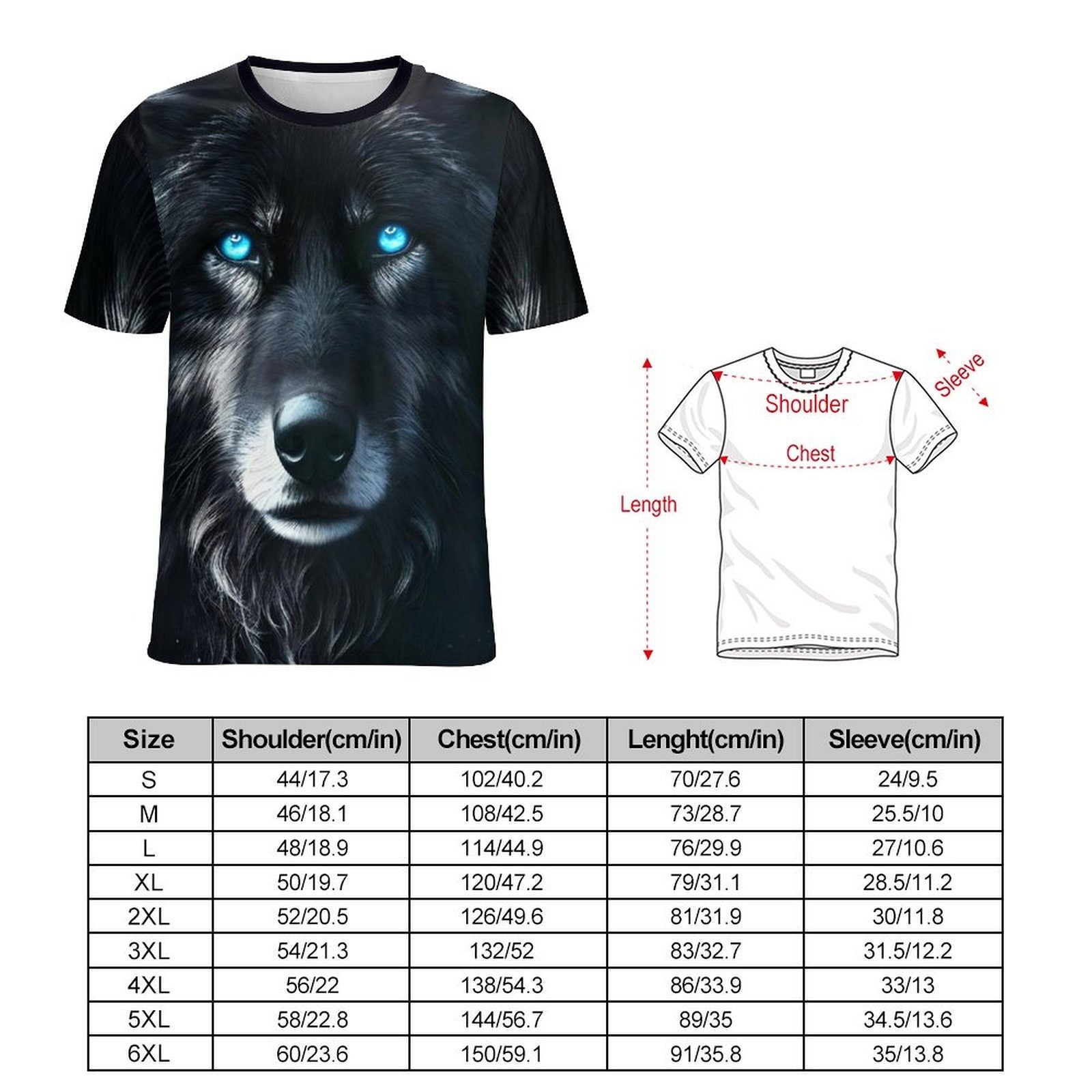 hippieartzone - Black Wolf Spirit T-Shirt Shirts Wolf Lovers Shirt, Animal T-Shirt, Wolf Graphic Tee, Gift for Him, Wolf Shirts