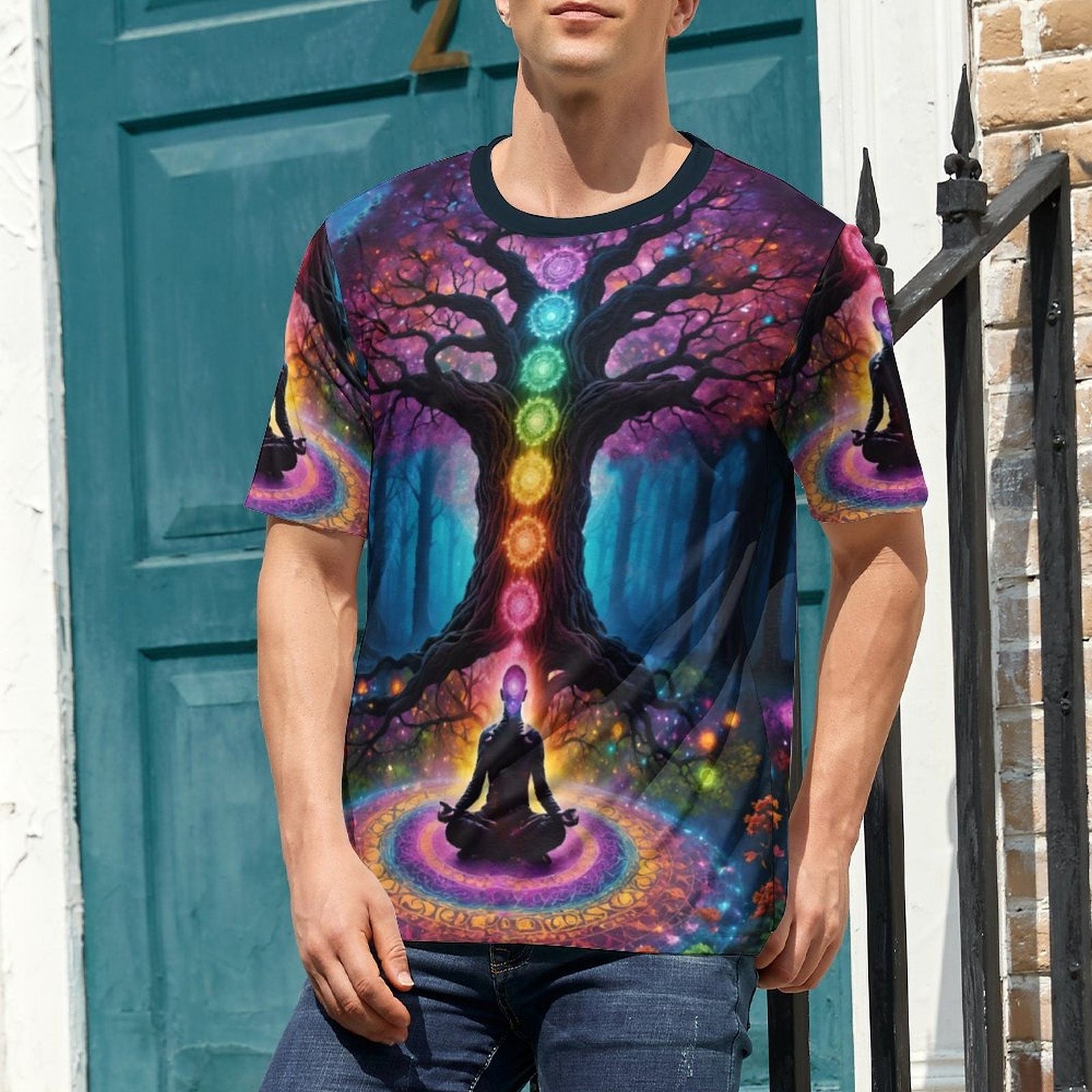 hippieartzone - Tree of Life T-Shirt Shirts Chakra Shirt, Women's Meditation T-Shirt, Spiritual Gift Shirt, Unisex Yoga Clothing