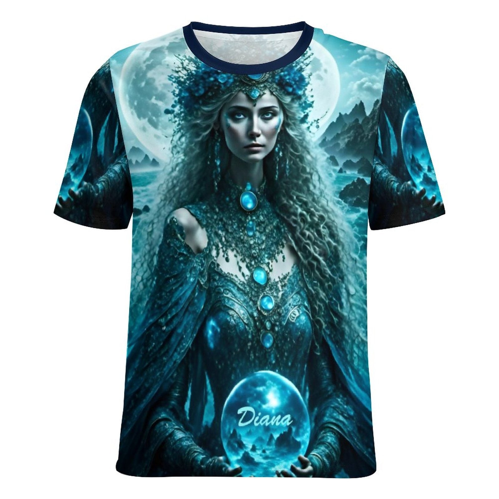 hippieartzone - Moon Goddess Diana T-Shirt For Sale by Swaggy Shirts Spiritual Clothes, Unisex Tee's For Men & Women