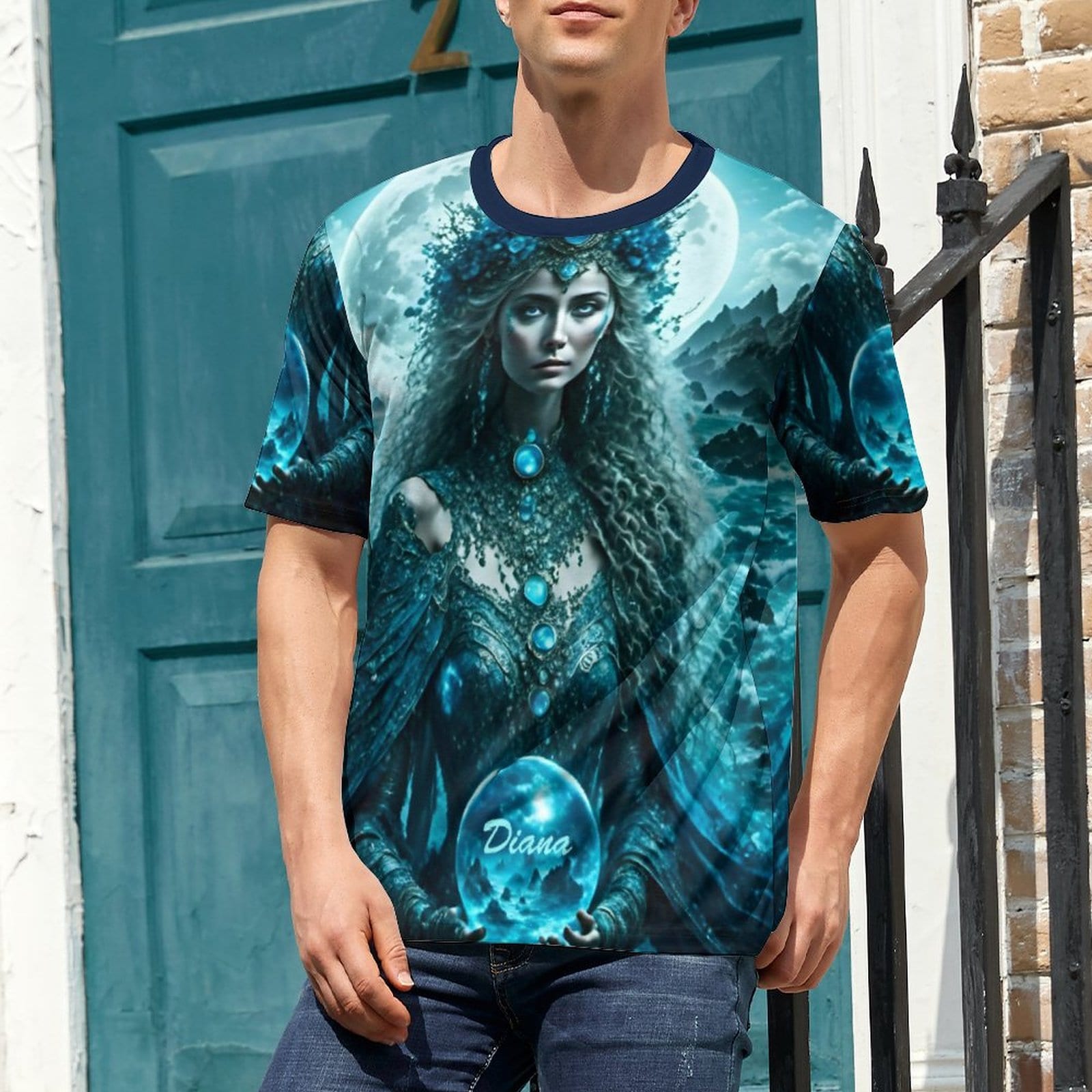 hippieartzone - Moon Goddess Diana T-Shirt For Sale by Swaggy Shirts Spiritual Clothes, Unisex Tee's For Men & Women