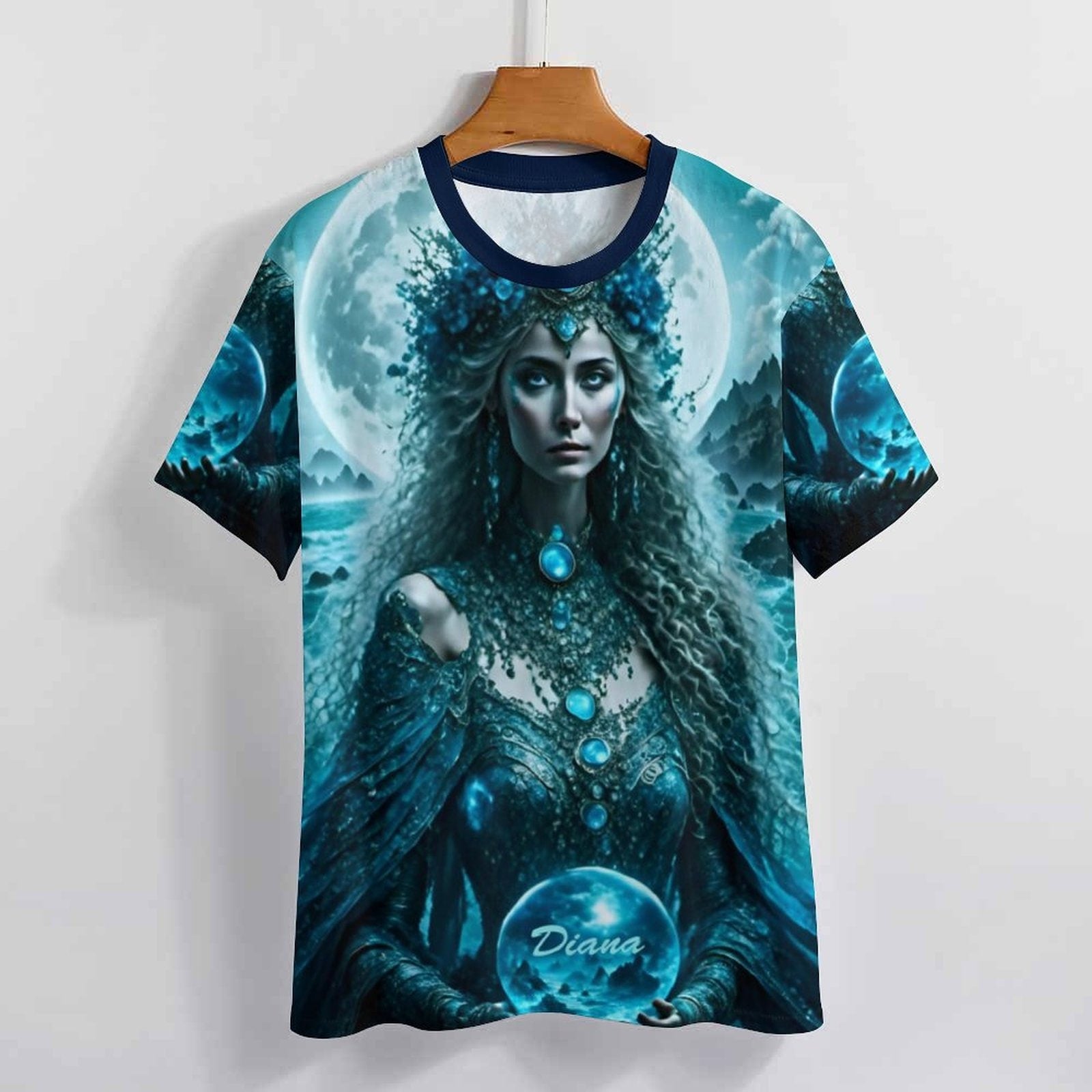 hippieartzone - Moon Goddess Diana T-Shirt For Sale by Swaggy Shirts Spiritual Clothes, Unisex Tee's For Men & Women