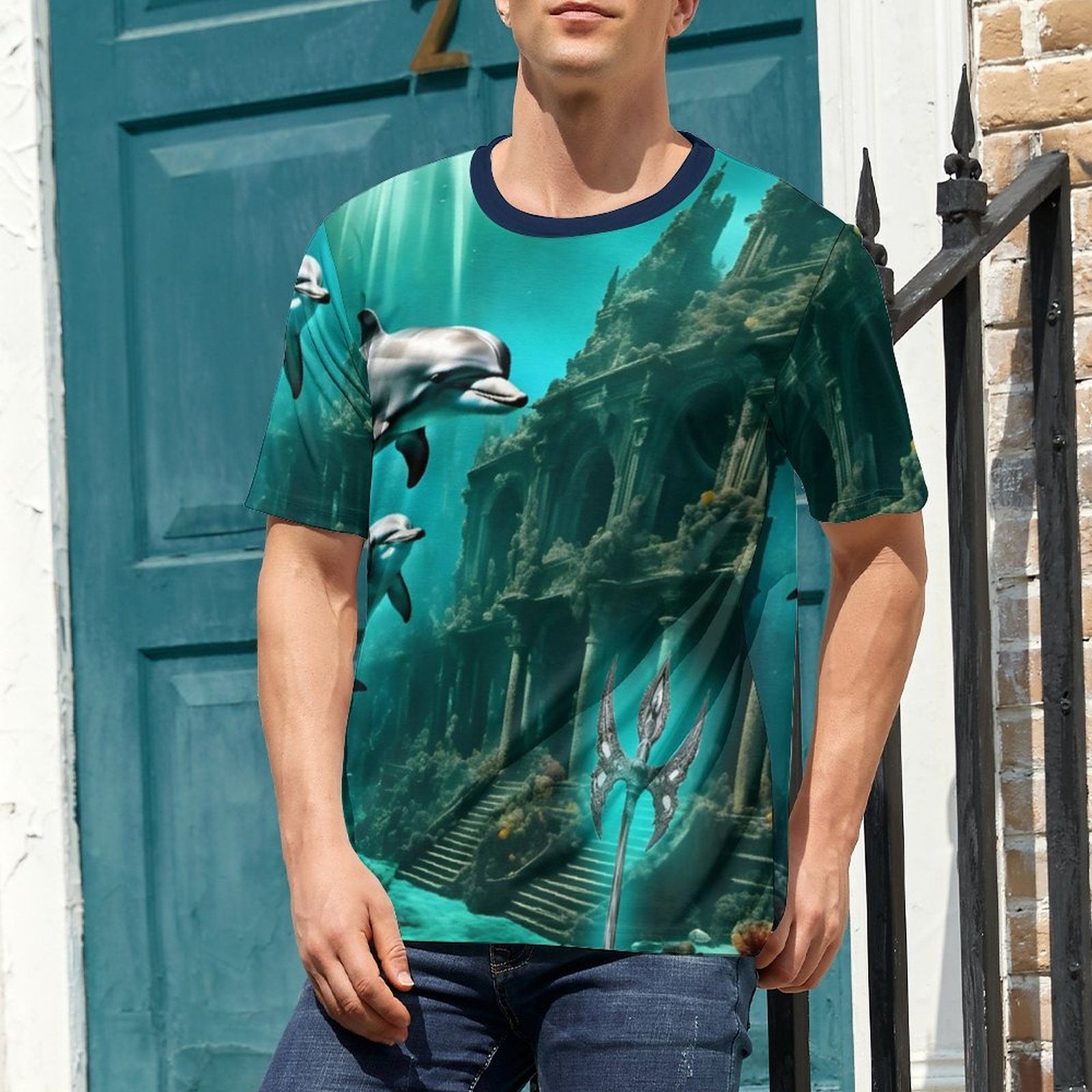 hippieartzone - Lost City of Atlantis T-Shirt , Men's Spiritual Shirt, Vintage Atlantis Travel T-Shirt, Aesthetic Clothing