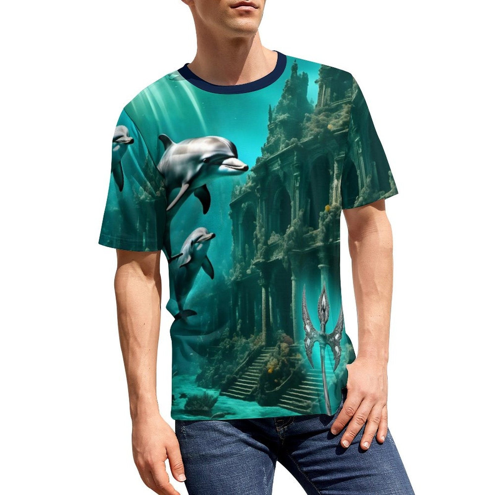 hippieartzone - Lost City of Atlantis T-Shirt , Men's Spiritual Shirt, Vintage Atlantis Travel T-Shirt, Aesthetic Clothing