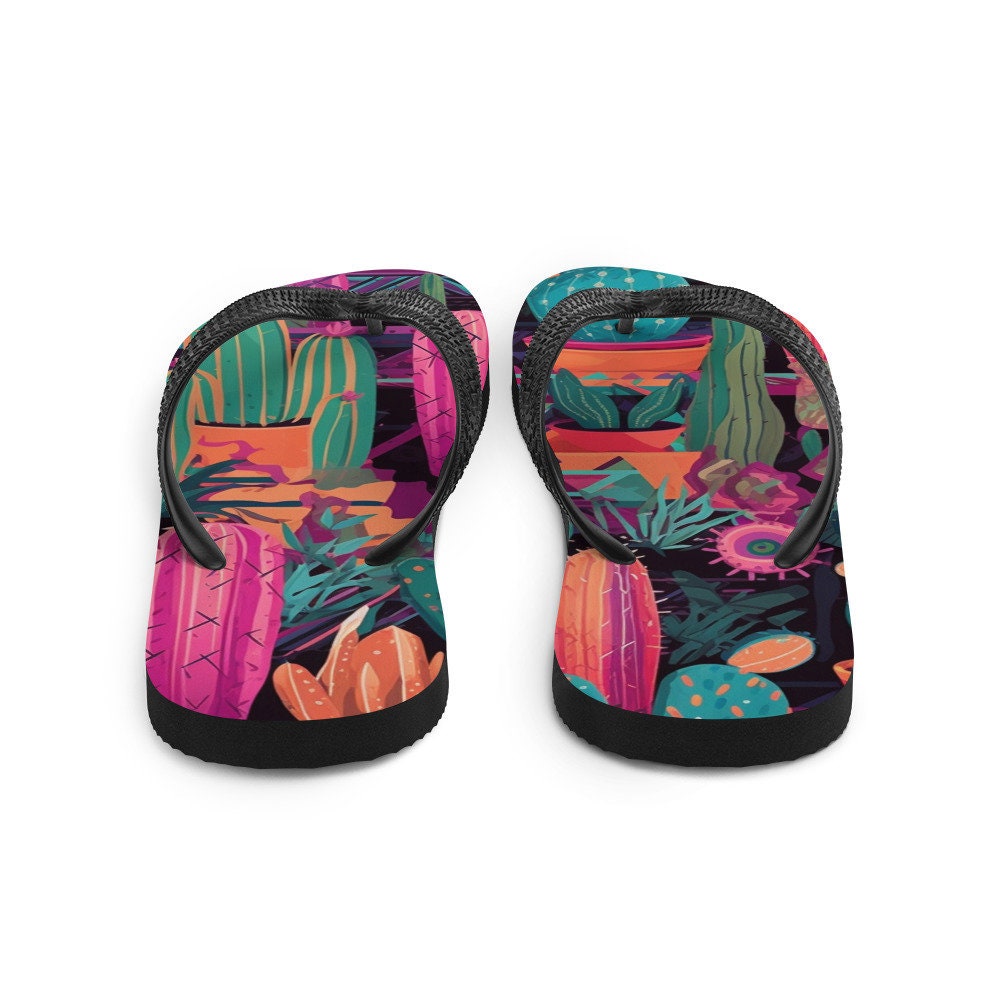 hippieartzone - Western Cactus Flip-Flops